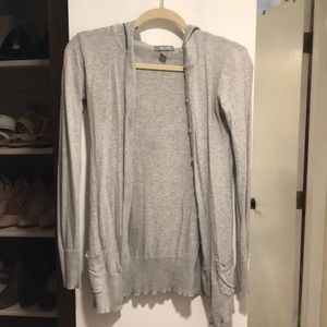 Hooded gray cardigan